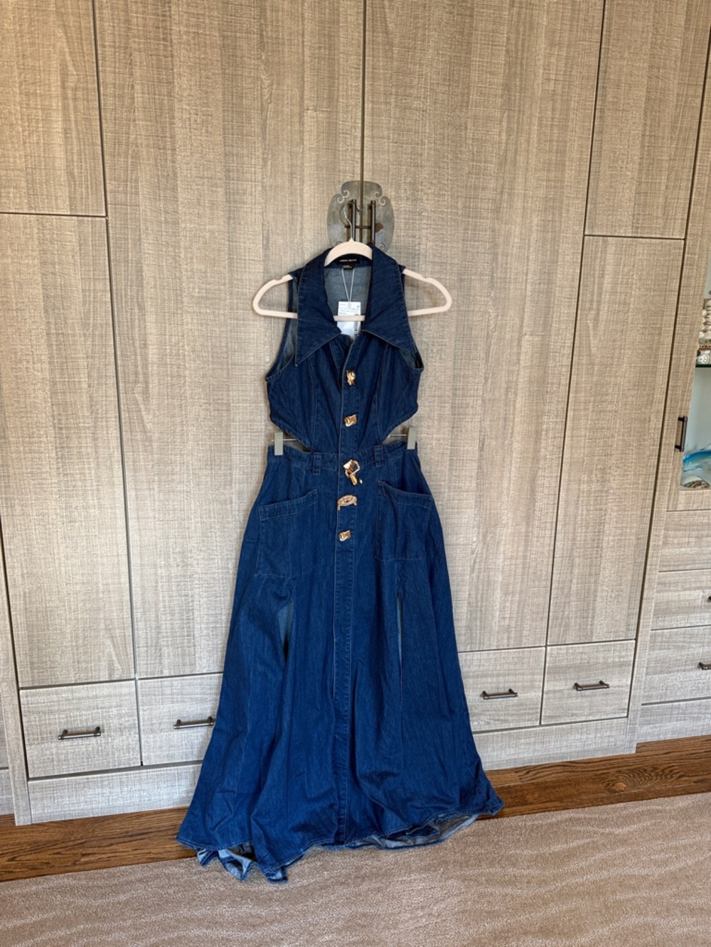 Urban Revivo Cut‎ Out Denim Maxi Dress - Picture 12 of 16